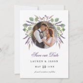 Lavender Foto Ankündigung Datum freihalten (Vorderseite)