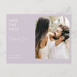 Lavender Foto Arch Wedding Save the Date Postkarte