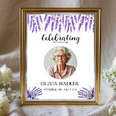 Lavender Foto Beerdigung Memorial Sign Poster