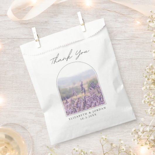 Lavender Foto Gastgeschenk Hochzeit Vielen Dank Geschenktütchen (Ausgeschnitten)