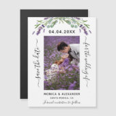Lavender Foto Hochzeit Speichern Sie den Date-Magn Magnetkarte (Vorne/Hinten)