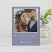 Lavender Foto Liebe & Danke Hochzeit (Stehend Vorderseite)