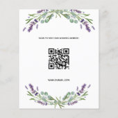 Lavender Foto qr Code Hochzeit Speichern Sie das D (Rückseite)