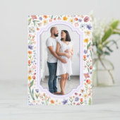 Lavender Foto Vielen Dank - Igel Baby Dusche Dankeskarte (Stehend Vorderseite)