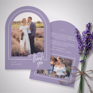 Lavender Foto Wedding Dankeschön Card Einladung