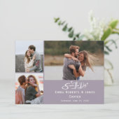 Lavender FotoCollage Save the Date (Stehend Vorderseite)