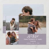 Lavender FotoCollage Save the Date (Vorne/Hinten)