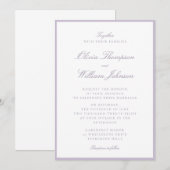 Lavender Framed Wedding Invitation Einladung (Vorne/Hinten)