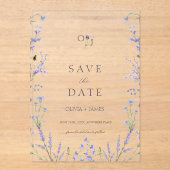Lavender Französisch Hochzeit Acryl Save the Date Acryleinladungen (Vorderseite)