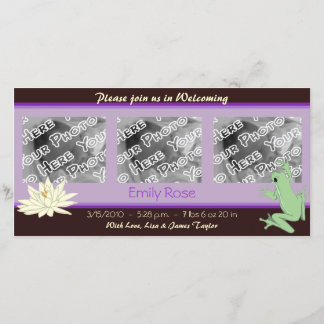 Lavender Frog und Lotus Birth Ankündigungen