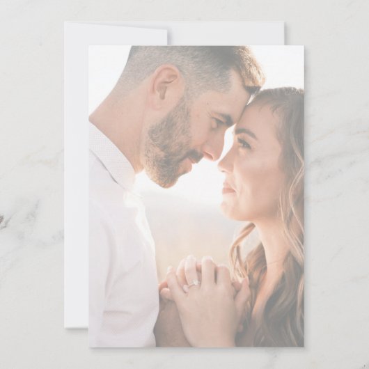 Lavender Frost Blumenzehen Einladung mit Foto (Rückseite)