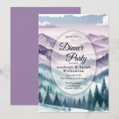 Lavender Frost im Alpine Mist Restaurant Einladung (Vorne/Hinten)