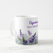 Lavender Frühling Floral Beste Mama überhaupt Kaffeetasse (Vorderseite Links)