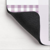 Lavender Fügen Sie Ihr Foto Gingham Modern Monogra Mousepad (Ecke)