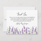 Lavender Funeral Thank You Card Bereavement Dankeskarte (Vorderseite)