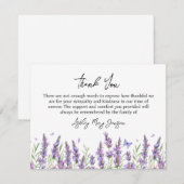 Lavender Funeral Thank You Card Bereavement Dankeskarte (Vorne/Hinten)