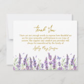 Lavender Funeral Thank You Card Bereavement Dankeskarte (Vorderseite)