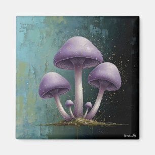Lavender Fungus - Vintage Botanical Art Magnet