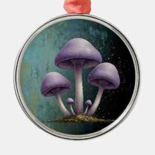 Lavender Fungus - Vintage Botanical Art Magnet Ornament Aus Metall