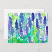Lavender Garden Aquarellbilder Postkarte (Vorne/Hinten)