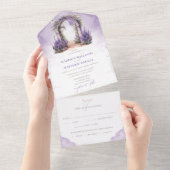 Lavender Garden Wedding mit UAwg All In One Einladung (Abreißen)