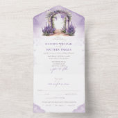 Lavender Garden Wedding mit UAwg All In One Einladung (Innen Boden)