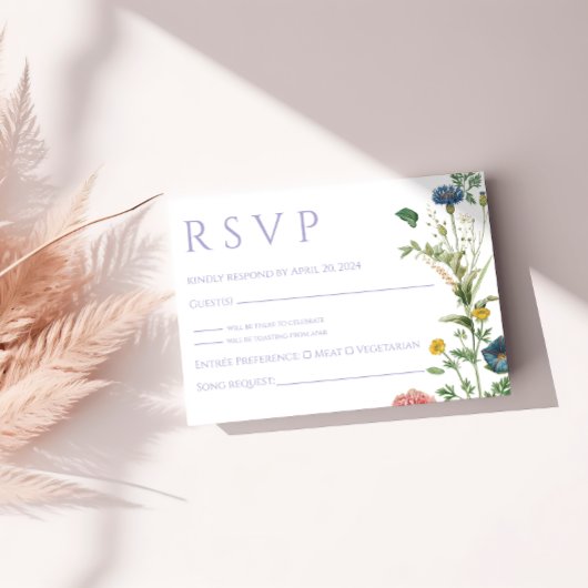 Lavender Garden Wedding RSVP Card