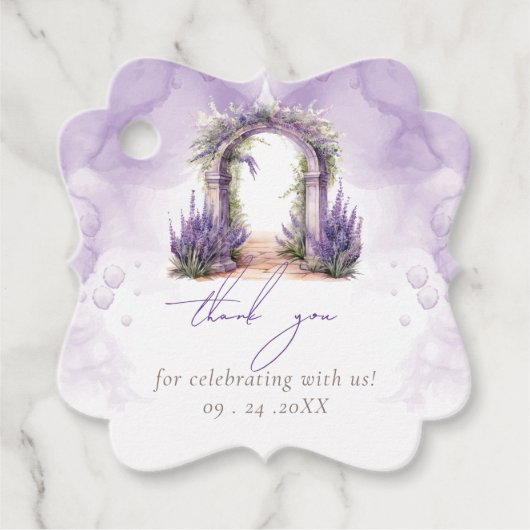 Lavender Garden Wedding Vielen Dank Geschenkanhänger (Vorderseite)