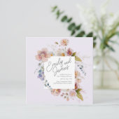 Lavender Garden Wildblume Wedding Einladung (Stehend Vorderseite)