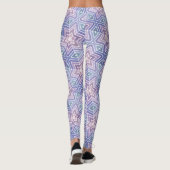 Lavender Geometric Star Maze Muster Leggings (Rückseite)
