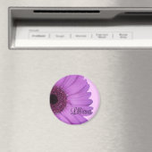 Lavender Gerbera Daisy Round Magnet (In Situ (Geschirrspüler))