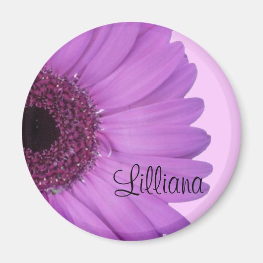 Lavender Gerbera Daisy Round Magnet (Vorne)