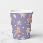 Lavender Gingerbread Man Holiday Paper Cup Set Pappbecher (Vorderseite)