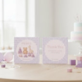 Lavender Gingham 1st Birthday Dankeskarte