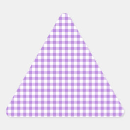 Lavender Gingham Dreieckiger Aufkleber