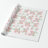 Lavender Gingham Floral Pattern Wrapping Paper Geschenkpapier (Ungerollt)