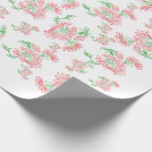 Lavender Gingham Floral Pattern Wrapping Paper Geschenkpapier (Ecke)