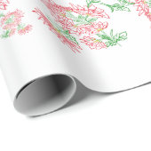 Lavender Gingham Floral Pattern Wrapping Paper Geschenkpapier (Rolleneckpunkt)