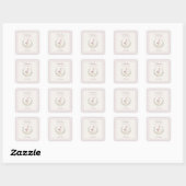 Lavender Gingham Goose Envelope Seal LPM26 Quadratischer Aufkleber (Blatt)