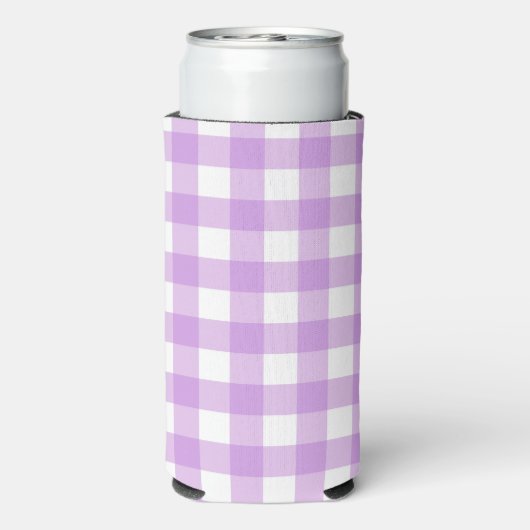 Lavender Gingham Karo Kariert Pattern Selters Dosenkühler (Seltzer Rückseite)