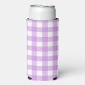 Lavender Gingham Karo Kariert Pattern Selters Dosenkühler (Seltzer Vorderseite)