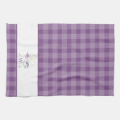 Lavender Gingham Mit Monogramm Tea Party Geschirrtuch (Horizontal)