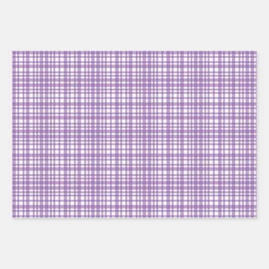 Lavender Gingham Packpapier Geschenkpapier Set (Vorderseite 2)