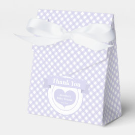 Lavender Gingham Pattern Baby Dusche Vielen Dank Geschenkschachtel