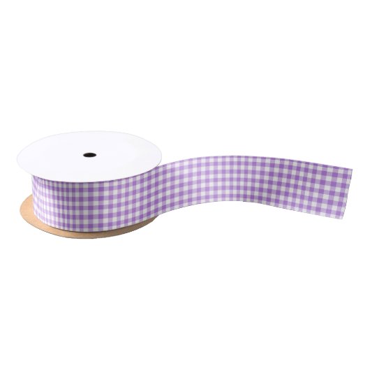 Lavender Gingham Satinband (Spule)