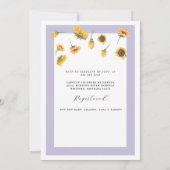 Lavender Gingham Sunflower Generic Baby Shower Einladung (Rückseite)