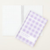 Lavender Gingham Transparent Frame Notebook Notizblock (Innen)