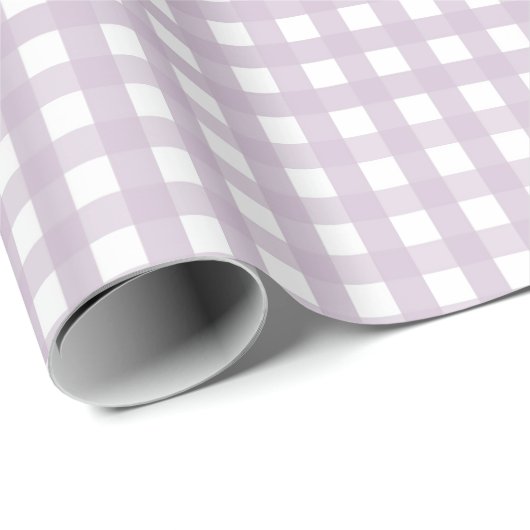 Lavender Gingham Wrapping Paper Geschenkpapier (Rolleneckpunkt)