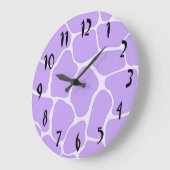 Lavender Giraffe Print Wall Clock Große Wanduhr (Winkel)