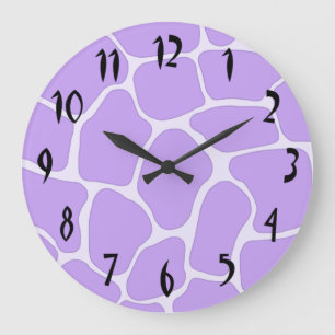 Lavender Giraffe Print Wall Clock Große Wanduhr